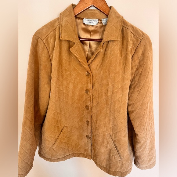 Lemongrass Petite quilted microfiber button front lined barn jacket blazer P/L - Picture 1 of 4